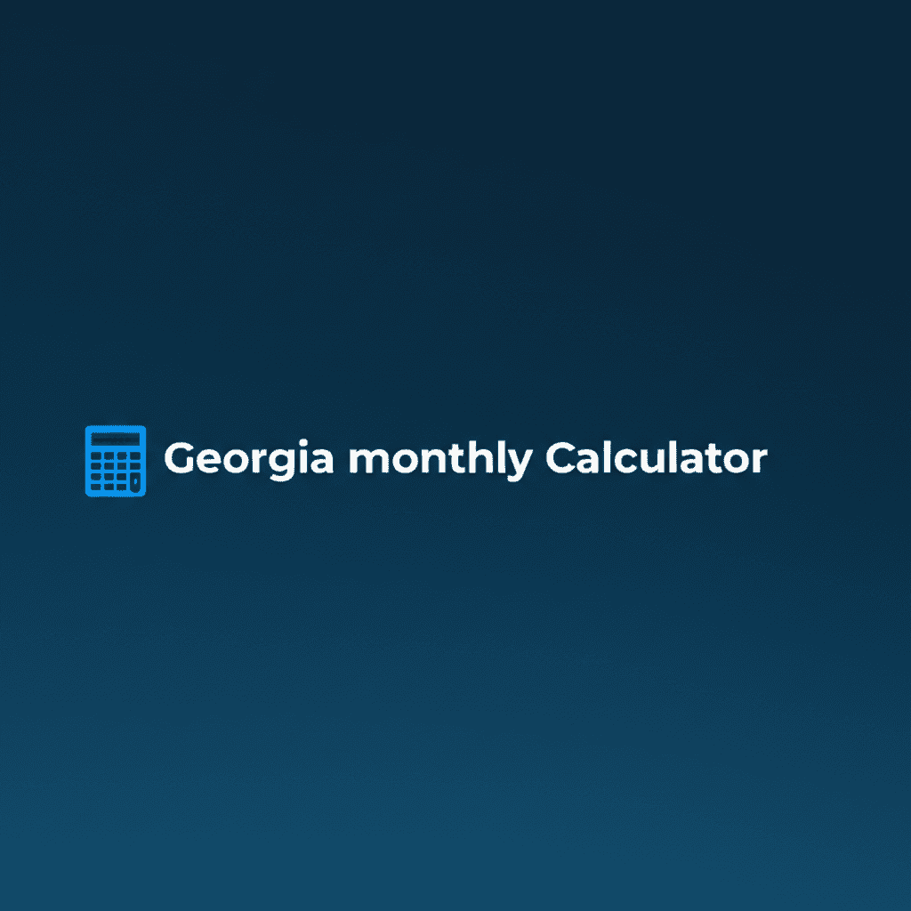 Georgia monthly calculator interface showing income and deduction fields