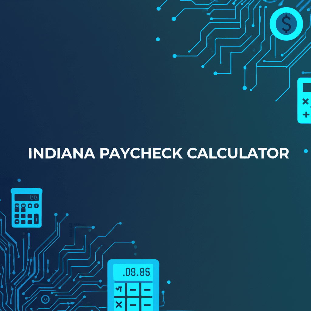 An illustration representing the Indiana paycheck calculator with state-specific elements.